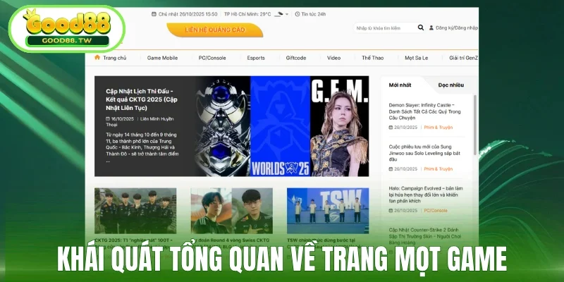 Khái quát trang tin trò chơi tổng hợp Mọt Game